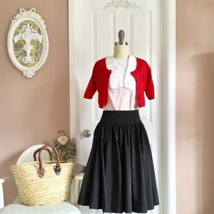 Black Taffeta circle swing skirt
